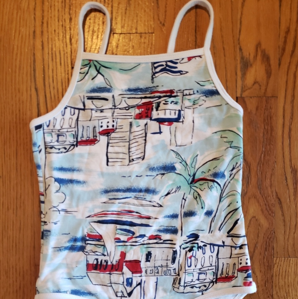 Kelly's kids girls nautical swimsuit SZ L 10-12